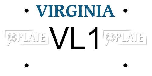 VL1 Virginia License Plate