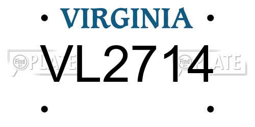 VL2714 Virginia License Plate