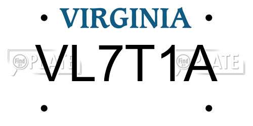 VL7T1A Virginia License Plate