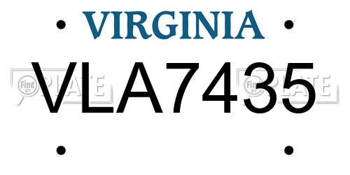 VLA7435 Virginia License Plate