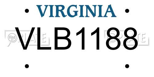 VLB1188 Virginia License Plate