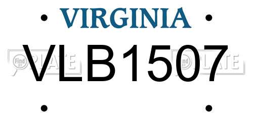 VLB1507 Virginia License Plate