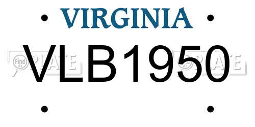 VLB1950 Virginia License Plate
