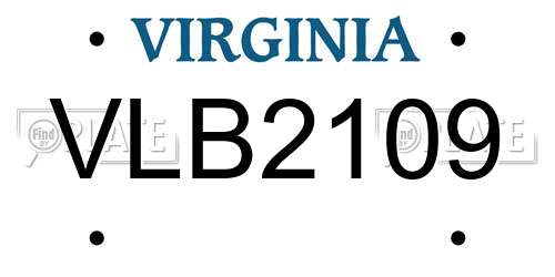 VLB2109 Virginia License Plate