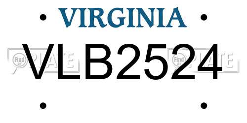 VLB2524 Virginia License Plate