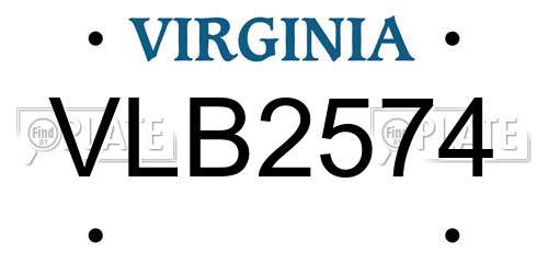 VLB2574 Virginia License Plate