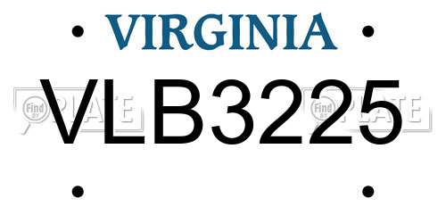 VLB3225 Virginia License Plate