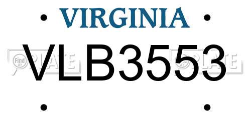 VLB3553 Virginia License Plate