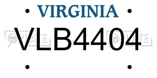 VLB4404 Virginia License Plate