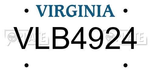 VLB4924 Virginia License Plate
