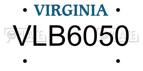 VLB6050 Virginia License Plate