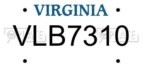 VLB7310 Virginia License Plate