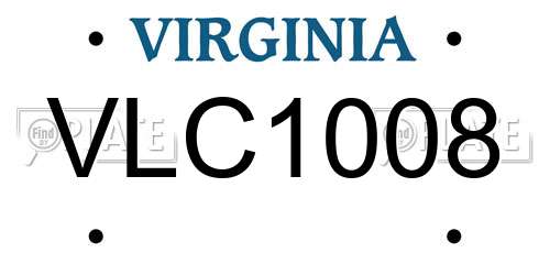 VLC1008 Virginia License Plate