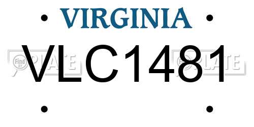 VLC1481 Virginia License Plate
