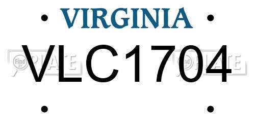 VLC1704 Virginia License Plate