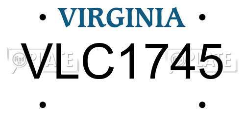 VLC1745 Virginia License Plate