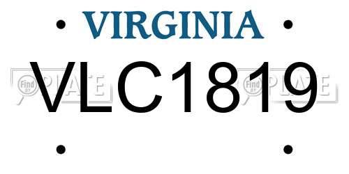 VLC1819 Virginia License Plate
