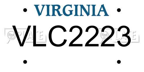 VLC2223 Virginia License Plate