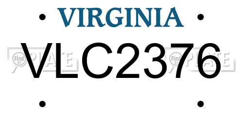 VLC2376 Virginia License Plate