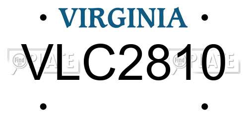 VLC2810 Virginia License Plate