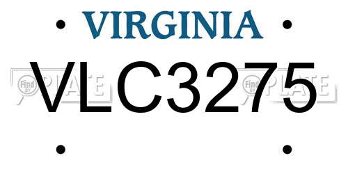 VLC3275 Virginia License Plate