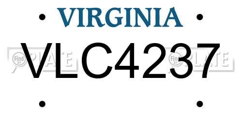VLC4237 Virginia License Plate