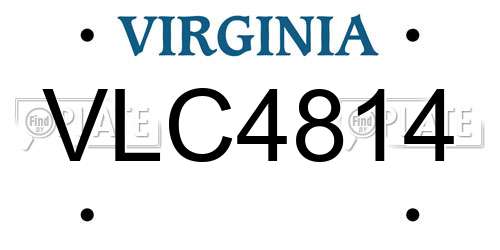 VLC4814 Virginia License Plate