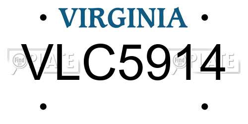 VLC5914 Virginia License Plate