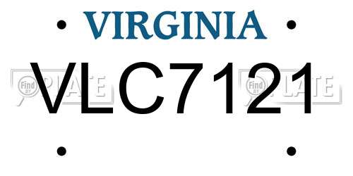 VLC7121 Virginia License Plate