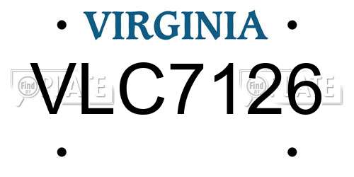 VLC7126 Virginia License Plate