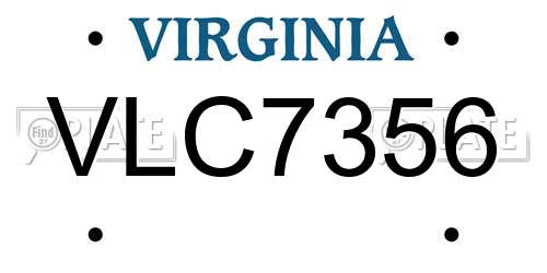 VLC7356 Virginia License Plate