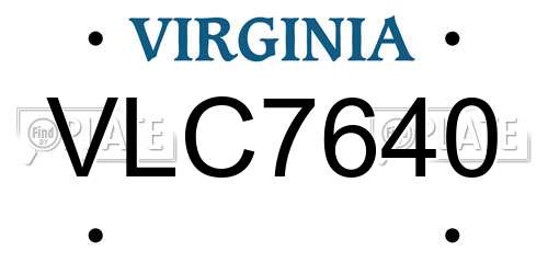 VLC7640 Virginia License Plate