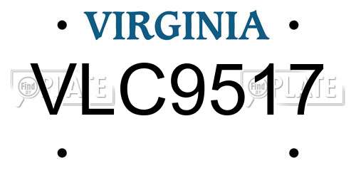 VLC9517 Virginia License Plate