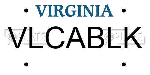 VLCABLK Virginia License Plate