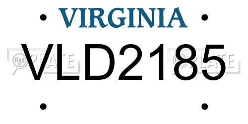 VLD2185 Virginia License Plate