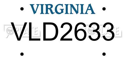 VLD2633 Virginia License Plate