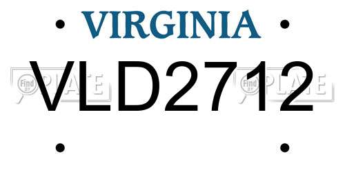 VLD2712 Virginia License Plate