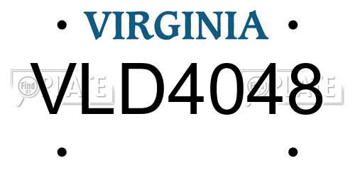 VLD4048 Virginia License Plate