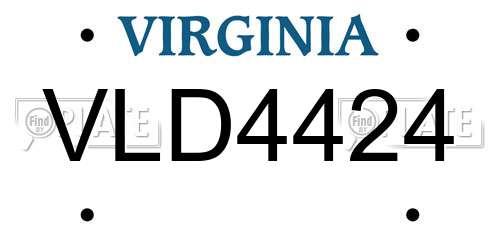 VLD4424 Virginia License Plate