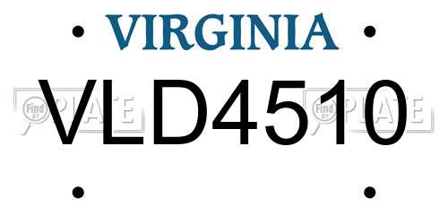 VLD4510 Virginia License Plate