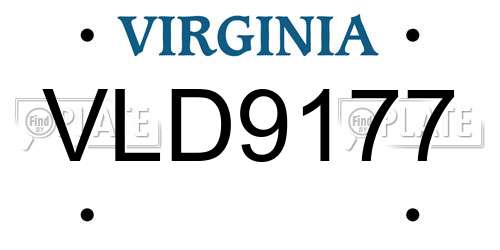 VLD9177 Virginia License Plate