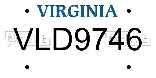 VLD9746 Virginia License Plate
