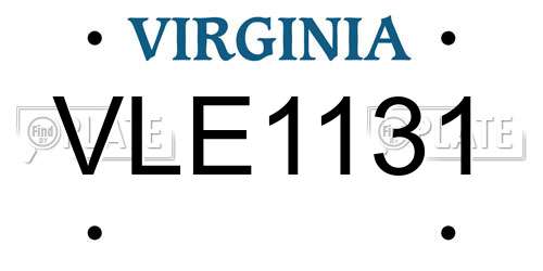 VLE1131 Virginia License Plate