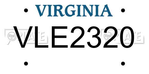 VLE2320 Virginia License Plate