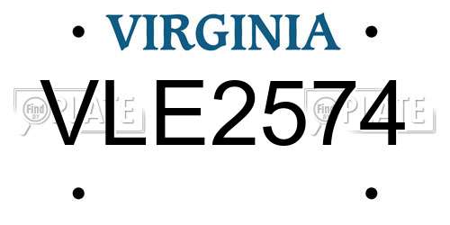 VLE2574 Virginia License Plate