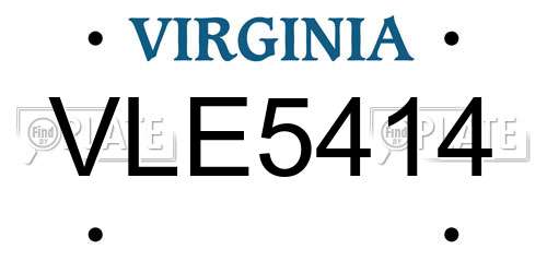 VLE5414 Virginia License Plate