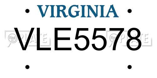 VLE5578 Virginia License Plate