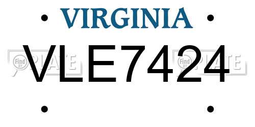VLE7424 Virginia License Plate