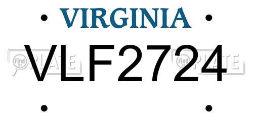 VLF2724 Virginia License Plate