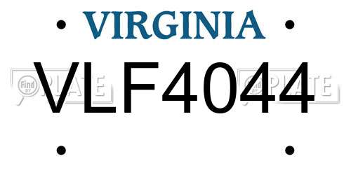 VLF4044 Virginia License Plate